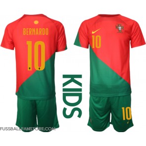 Portugal Bernardo Silva #10 Replik Heimtrikot Kinder WM 2022 Kurzarm (+ Kurze Hosen)